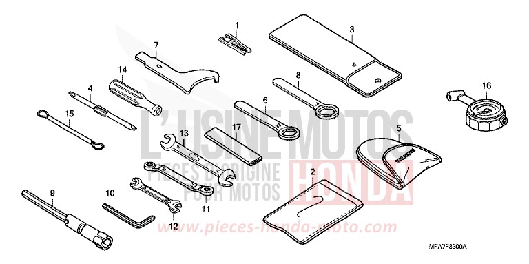 TOOLS for CBF1000 ABS QUASAR SILVER METALLIC (NHA48) from 2007